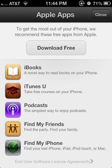 App Store: introdotto su iOS 6 un tasto unico per scaricare 5 applicazioni gratuite di Apple