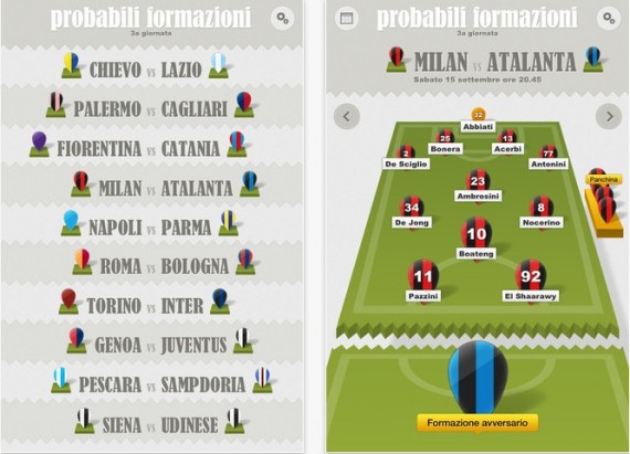 Scopri le probabili formazioni della Serie A con l’app gratuita “Formazioni”