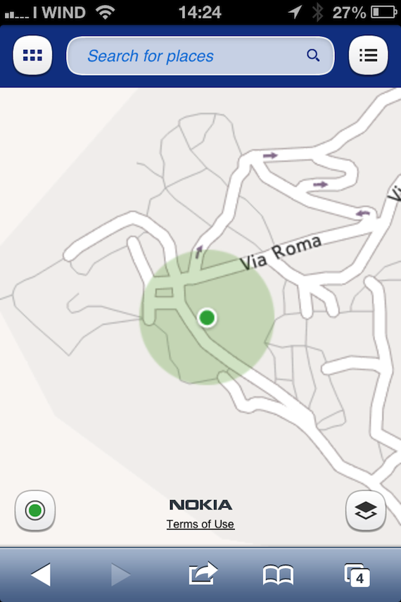 Nokia Maps è compatibile anche con iOS, ma solo come web app