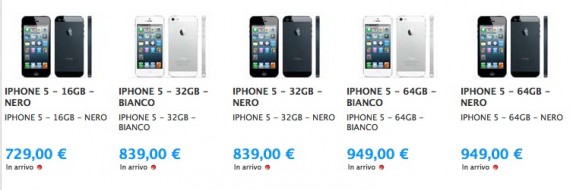 Un Apple Premium Reseller pubblica i possibili prezzi dell’iPhone 5 in Italia
