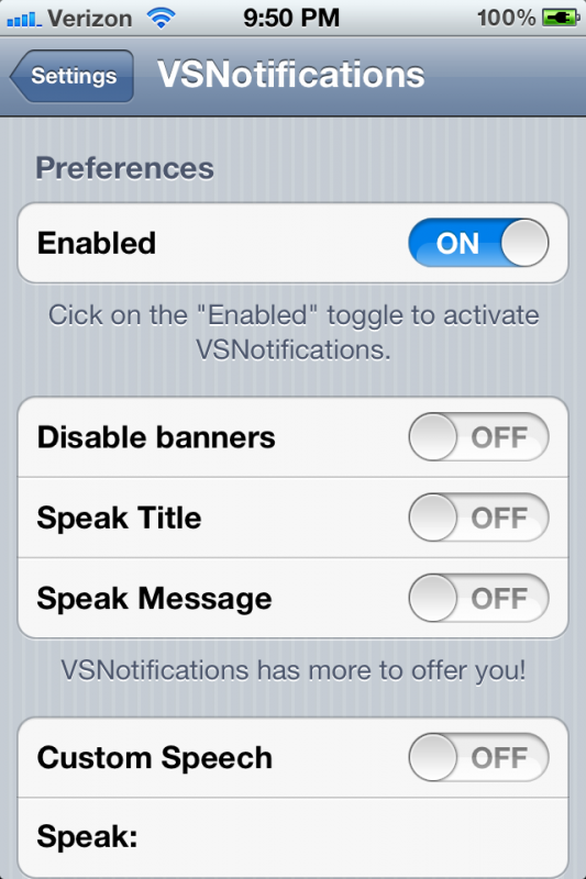 VSNotifications, fai leggere all’iPhone le notifiche in entrata – Cydia