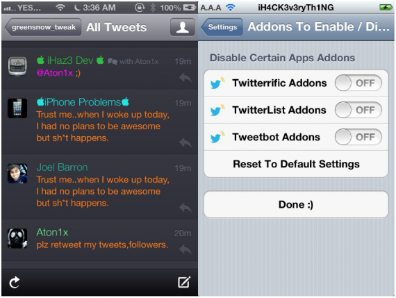 Customize Twitter Clients, un tweak che promette di personalizzare i client per Twitter – Cydia