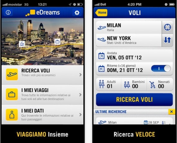 eDreams, l’app per trovare e prenotare voli economici su iPhone