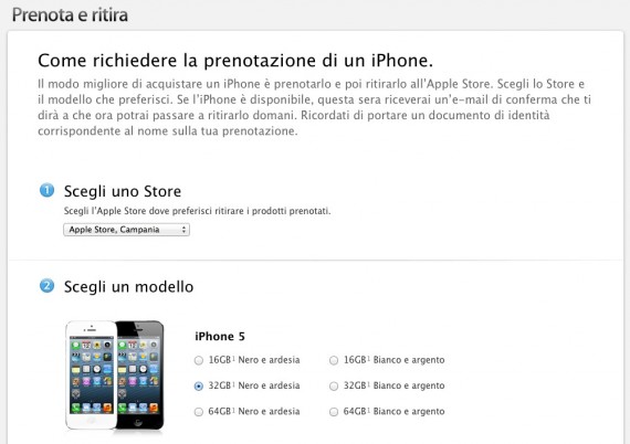 Come prenotare un iPhone 5 online e ritirarlo presso un Apple Store