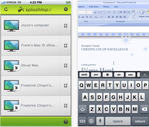 Splashtop 2: il desktop remoto gratuito per iPhone