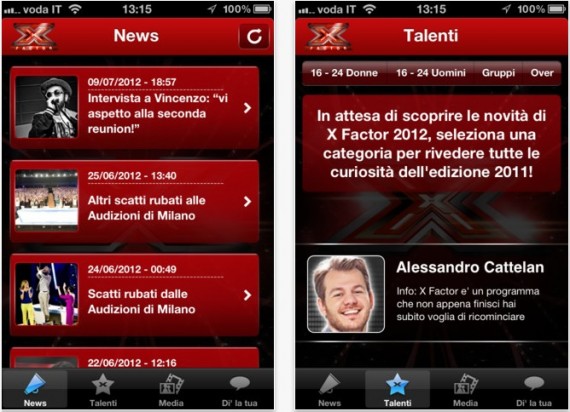 X Factor 2012: l’app ufficiale per seguire la trasmissione e votare i tuoi cantanti preferiti
