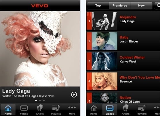 VEVO, video musicali dei più grandi artisti internazionali e tanto altro a portata di iPhone