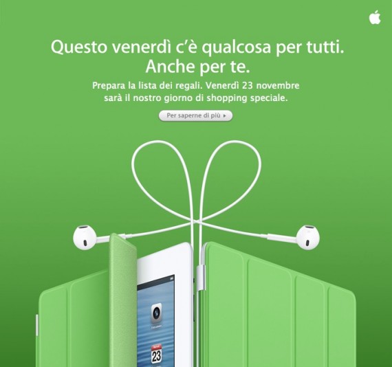 Venerdì 23 novembre è il giorno di shopping speciale Apple