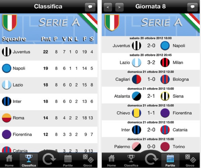 Serie A 20122013, l'app per seguire il campionato di calcio arriva su