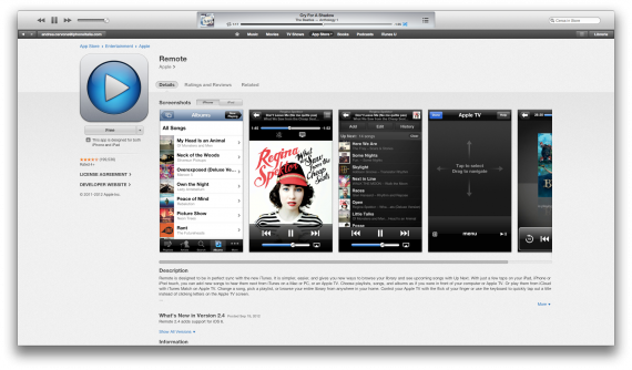 Apple aggiorna l’applicazione Remote per iOS che diventa compatibile con iTunes 11