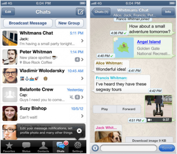 WhatsApp Messenger si aggiorna alla versione 2.8.6 con il supporto ad iPhone 5; migliorata la compatibilità con iOS 6