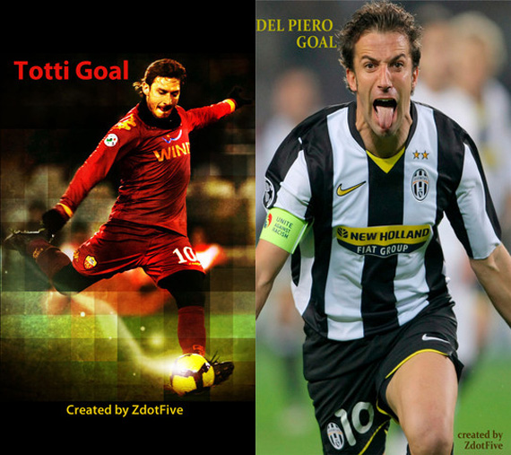 200 Goal – Totti Edition e Leggenda del Calcio – Del Piero Edition: due app per vedere tutti i goal di questi grandi campioni del calcio italiano