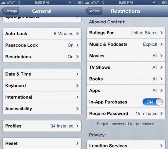 Come abilitare il controllo della password su iOS 6 per evitare acquisti In-App non voluti – Noob’s Corner