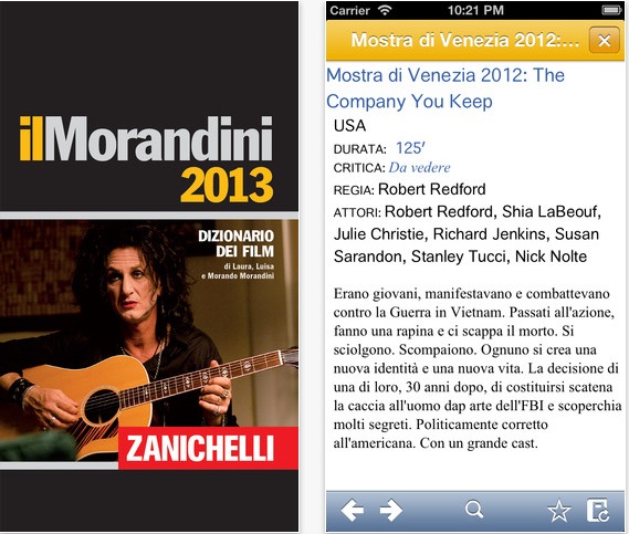 Il dizionario dei film ” il Morandini 2013″ arriva su App Store