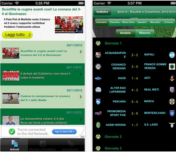 CalcioA5Live, l’app per chi vuole seguire il calcio a 5