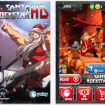 Rockeggia con Babbo Natale nel gioco Santa Rockstar