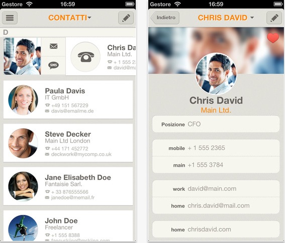 Contaqs: un nuovo gestore di contatti per il tuo iPhone