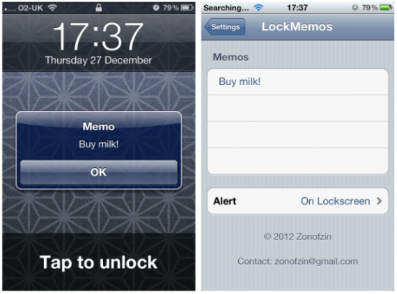 LockMemos, inserisci dei promemoria nella schermata di blocco dell’iPhone – Cydia