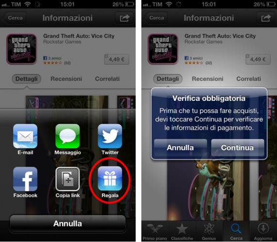 Regalare applicazioni iPhone