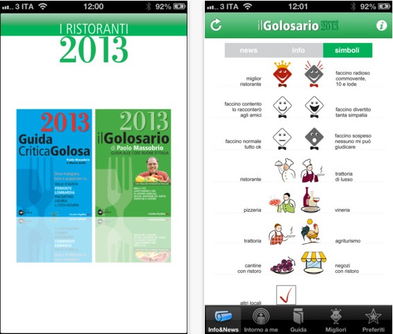 Su App Store arriva l’app “I Ristoranti del Golosario 2013”