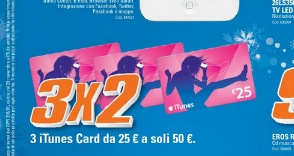 Da Saturn e Mediaworld acquistando 2 iTunes Card da 25€ ne riceverai un’altra in omaggio