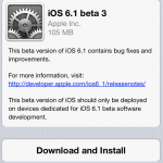 Apple rilascia iOS 6.1 beta 3 agli sviluppatori