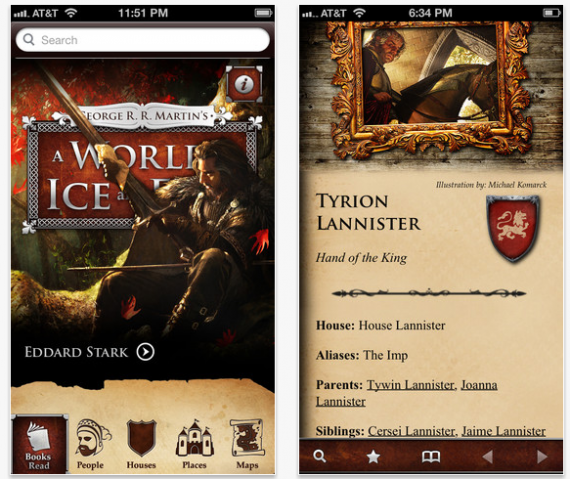 A World of Ice and Fire: arriva su App Store l’app per “Il Trono di Spade”