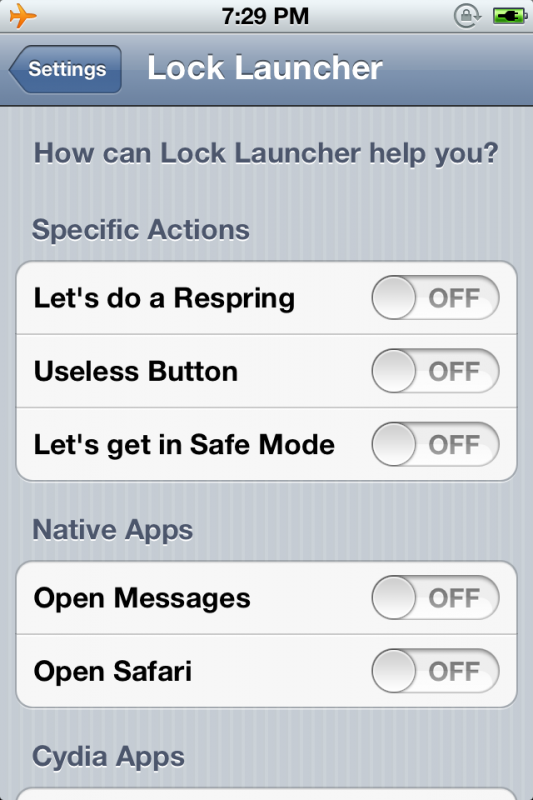 Avviare le applicazioni premendo il tasto Power? Da oggi è possibile con Lock Launcher – Cydia