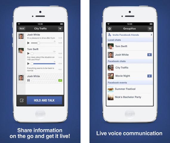 GroupVox: trasforma il tuo iPhone in un walkie-talkie attraverso Facebook