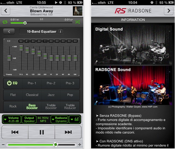 Radsone, un lettore musicale con equalizzatore avanzato per iPhone