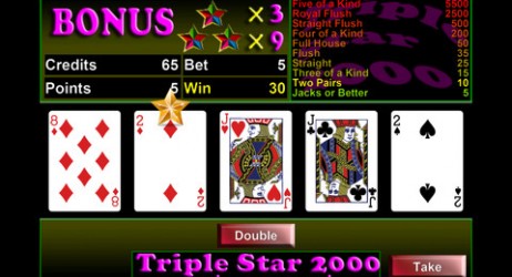 Triple Star 2000, il videopoker gratuito su iPhone