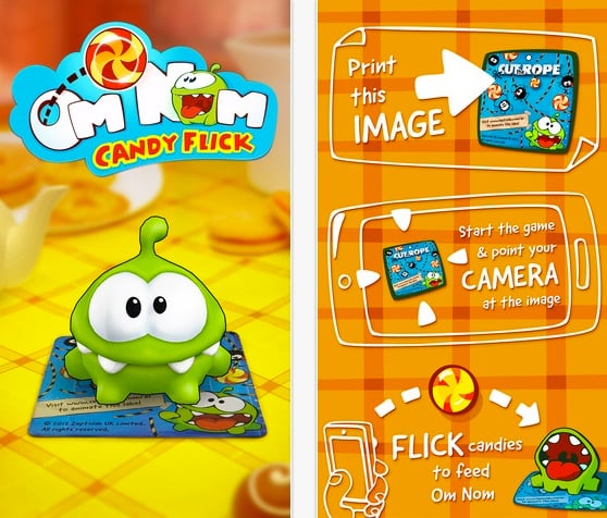 Om Nom: Candy Flick porta Cut The Rope nella realtà aumentata