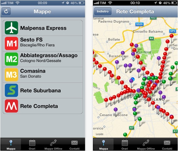 Con iMetro Milan visualizzi la mappa metropolitana di Milano sul tuo iPhone