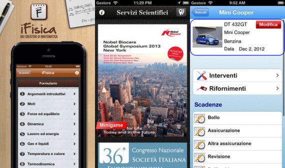 iPhoneItalia Quick Review: iFisica, Servizi Scientifici e Auto Car Remind Free
