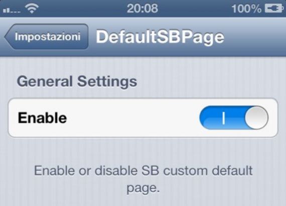 DefaultSBPage ti fa scegliere la pagina di default della Home su iPhone – Cydia