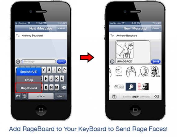 RageBoard porta i meme infuriati nella tastiera di iOS – Cydia