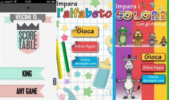 iPhoneItalia Quick Review: ScoreTable, Impara l’alfabeto e Impara i colori Ed.1