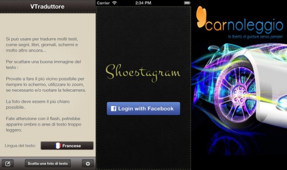 iPhoneItalia Quick Review: VTraduttore, Shoestagram e Carnoleggio