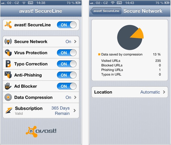 avast! SecureLine VPN iPhone pic0