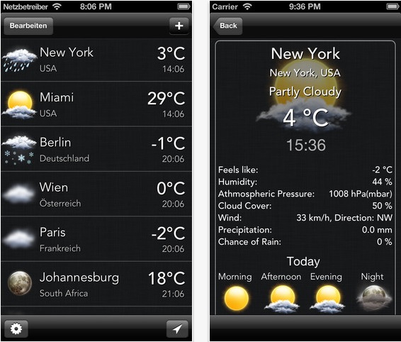 Temps mobile: nuova app meteo per iPhone e iPad