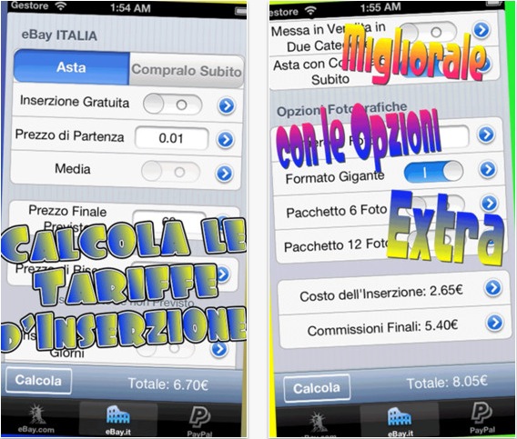 ePay - Calcolatore delle Tariffe d'Inserzione eBay iPhone pic0