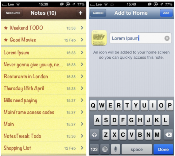 Miglioriamo l’app Note dell’iPhone con NotesTweak – Cydia