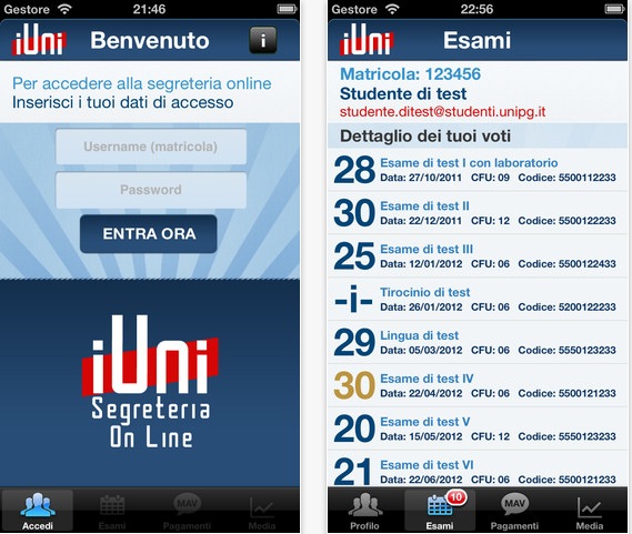 Nuovo update per iUni – Segreteria On Line Perugia