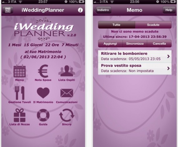 iWedding Planner 2.0: un’app tutta nuova per gestire un matrimonio