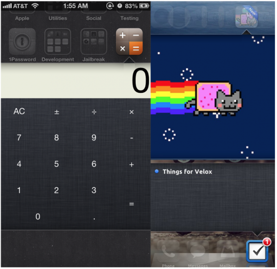 Things, Calculator e Nyan Cat for Velox, tre nuove estensioni per il tweak Velox – Cydia