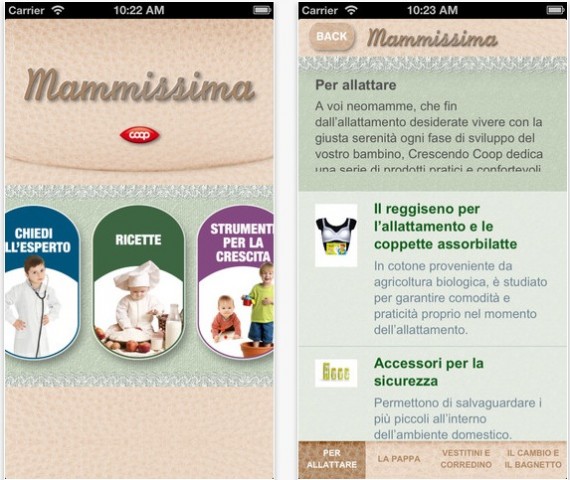 Mammissima di Coop: l’app gratuita che aiuta la mamma a nutrire correttamente i propri bambini