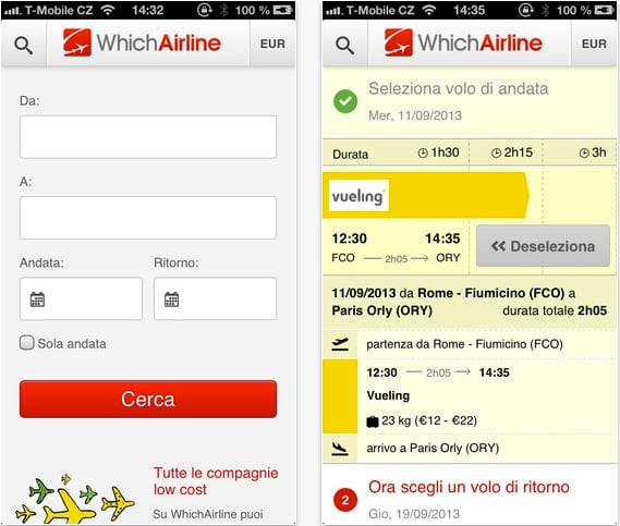 WhichAirline ricerca grafica dei voli iPhone pic0