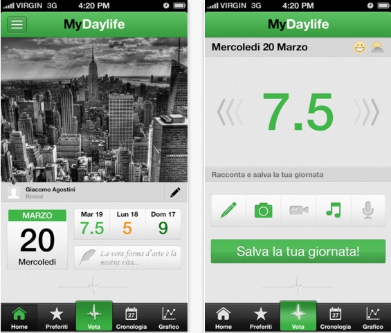 MyDayLife: vota le tue giornate e crea il tuo diario multimediale