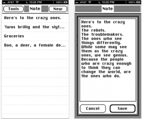 Classic Note, app per prendere note come nel 1985