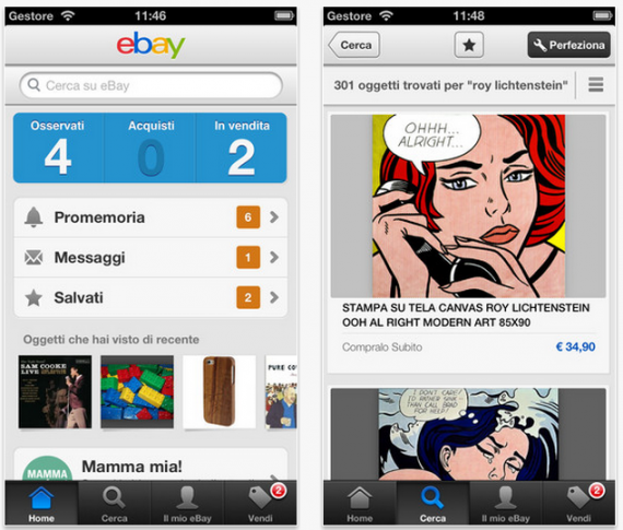 eBay.it per iPhone si aggiorna alla versione 3.0 con un nuovo design ed altre novità